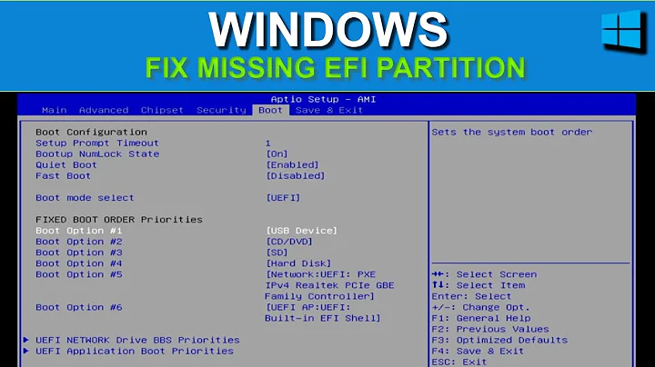 Windows Can't Boot | Missing EFI Partition