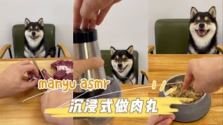 小狗发腮的秘诀是什么？沉浸式制作肉丸Asmr  #柴犬 #豆柴 #抖音 #柴犬可愛い