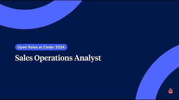 Open Roles at Cedar - Sales Operations Analyst