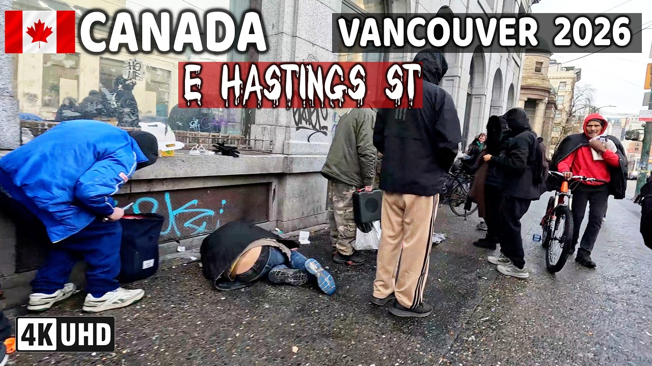 🇨🇦 【4K】 2026. East Hastings St. Downtown Vancouver BC, Canada. Street Walk. Go Pro Hero 13.