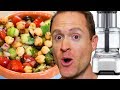 Healthy Vegan Recipes - Oil Free Veggie Chickpea Salad - Breville Sous Chef 16 Peel & Dice