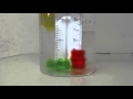 Gummy bears in water
