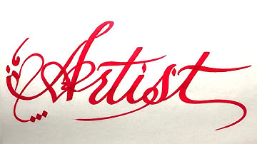 Artist Name Signature Calligraphy Status | How to Draw, Cursive Calligraphy with Cut Marker