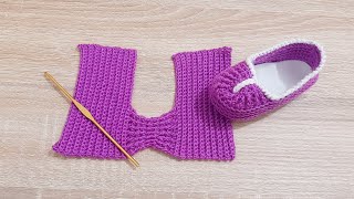 كروشيه لكلوك لطفل - سليبر- من 0 إلى 3 أشهر how   to crochet baby shoes (0 to 3 months )