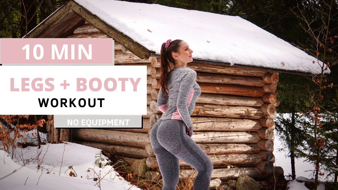 10 MIN LEGS + BOOTY - snowy workout / No Equipment // Natalija Style ...
