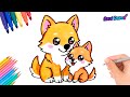 Cómo dibujar un PERRO Y SU CACHORRO - dibujos fáciles Paso a paso
