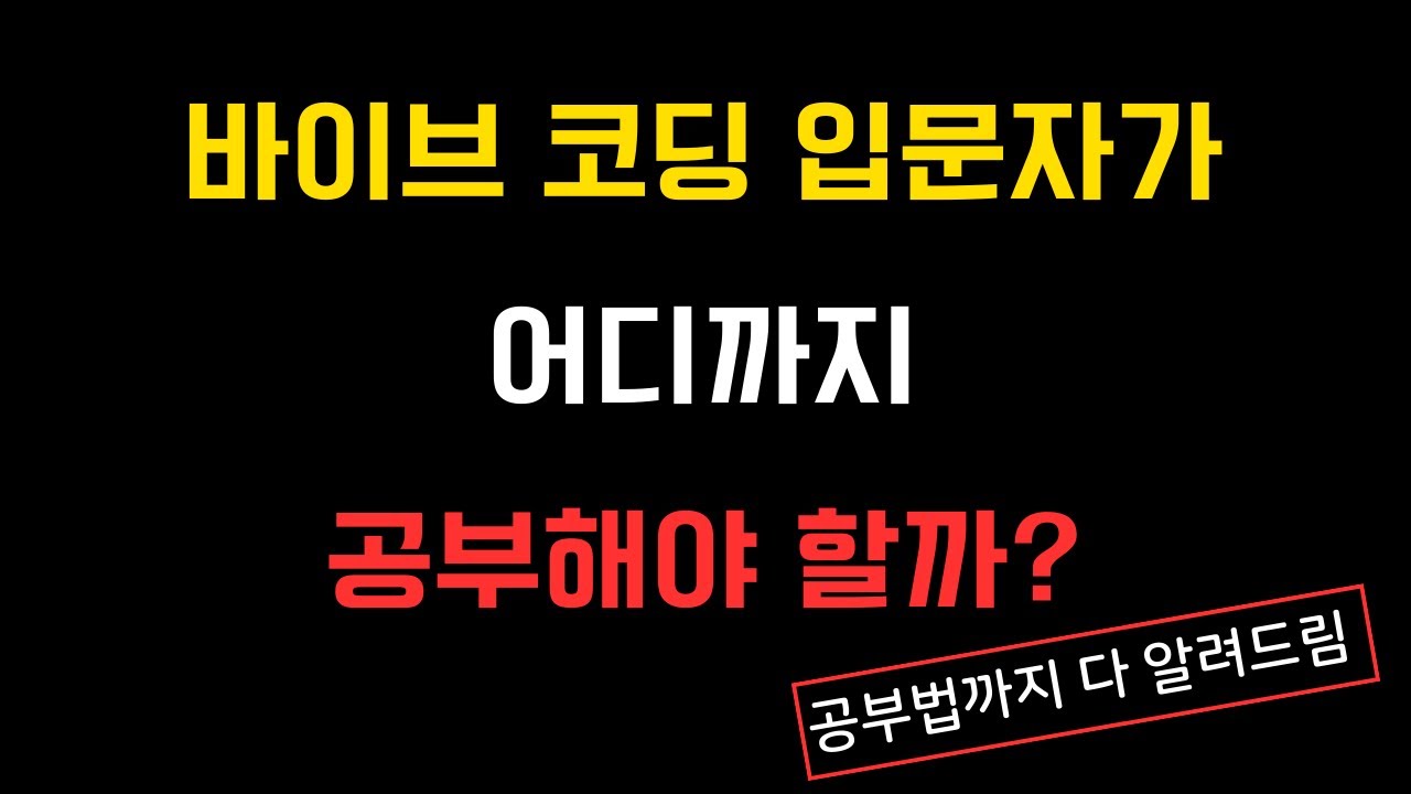 바이브 코딩 어디까지 공부해야 할까? | 공부법까지 싹 다 알려드림
