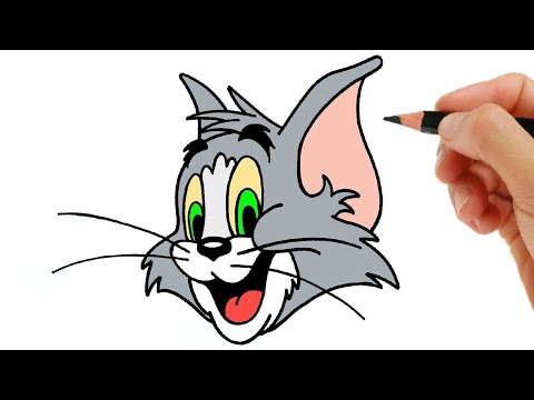 HOW TO DRAW TOM AND JERRY - DRAWING TOM AND JERRY - HOW TO DRAW TOM FROM TOM AND JERRY