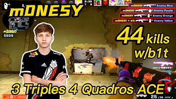 m0NESY Faceit Mirage POV - w/b1t - 😮44KILLS - 2 Triples＆2 Quadros ACE -  CSGO m0NESY POV!