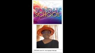 Sunday School Lesson 34 - Love Language in Marriage
