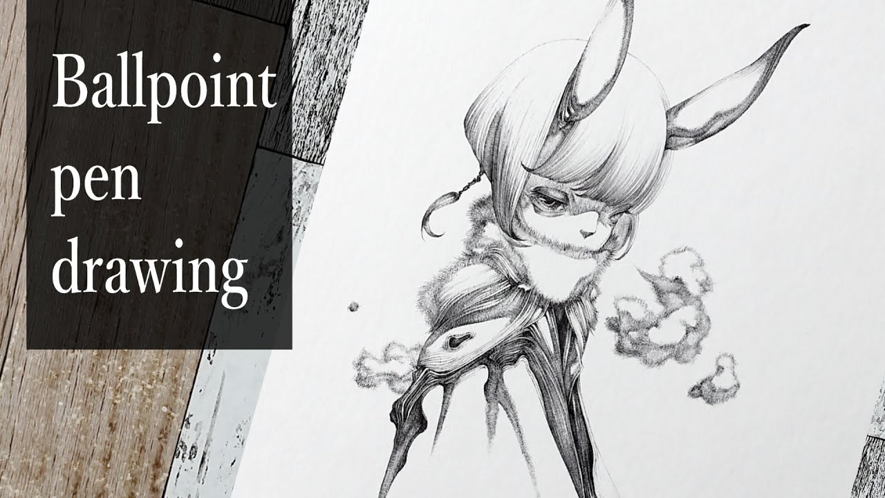 ボールペン画メイキング】鬼 - その12 -【Ballpoint pen drawing