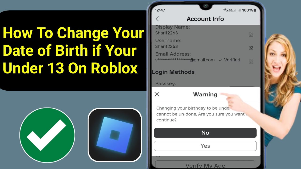 How To Change Your Birthday If Your Under 13 On Roblox Fix Roblox Age Warning Problem YouTube 