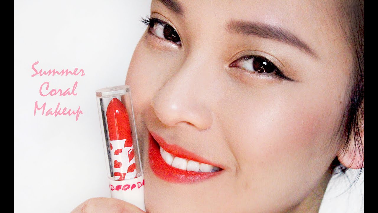  Korean  makeup  style Fresh summer  coral makeup  YouTube