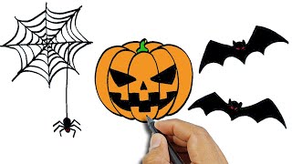 how to draw halloween pictures easy drawings version simple drawings for beginners