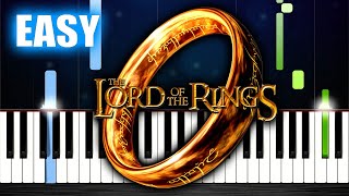 The Lord of The Rings  In Dreams  EASY Piano Tutorial