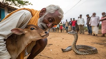 Courageous Villagers Battle Giant Python to Save Innocent Cow  Unbelievable Rescue Story