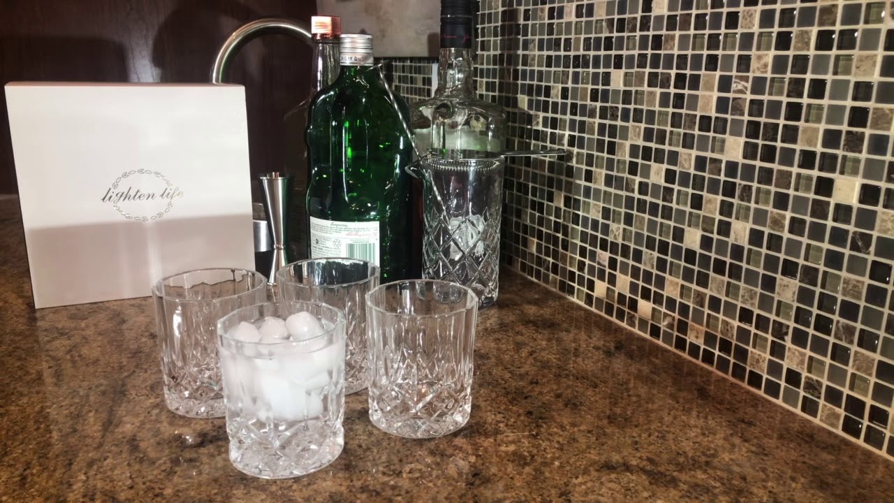 Unboxing - Lighten Life Crystal Whiskey Glass Set 4,Double Old Fashioned Glass - Classic Design