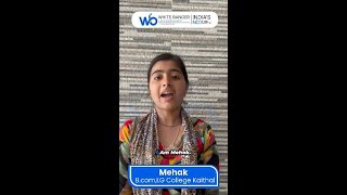 BCOM Student Mehak’s Internship Success Story | Whitebanger IGMM College Internship Program #shorts