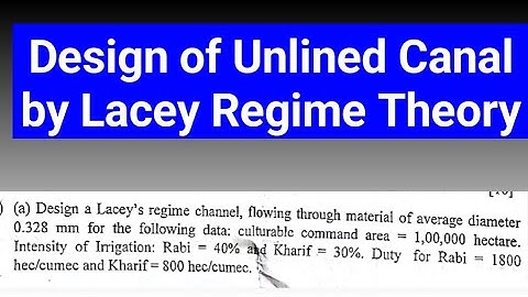Unlined Canal Design by Lacey Theory.