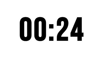 24 Second Timer Without Music, Simple Countdown With Alarm At The End