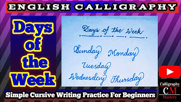 Cursive writing How to write days of the Week With Spellings | cursive writing