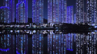 4K KOREA WALK - One of Korea's top 10 Night views surrounding a Big lake park. near Seoul. Fantastic