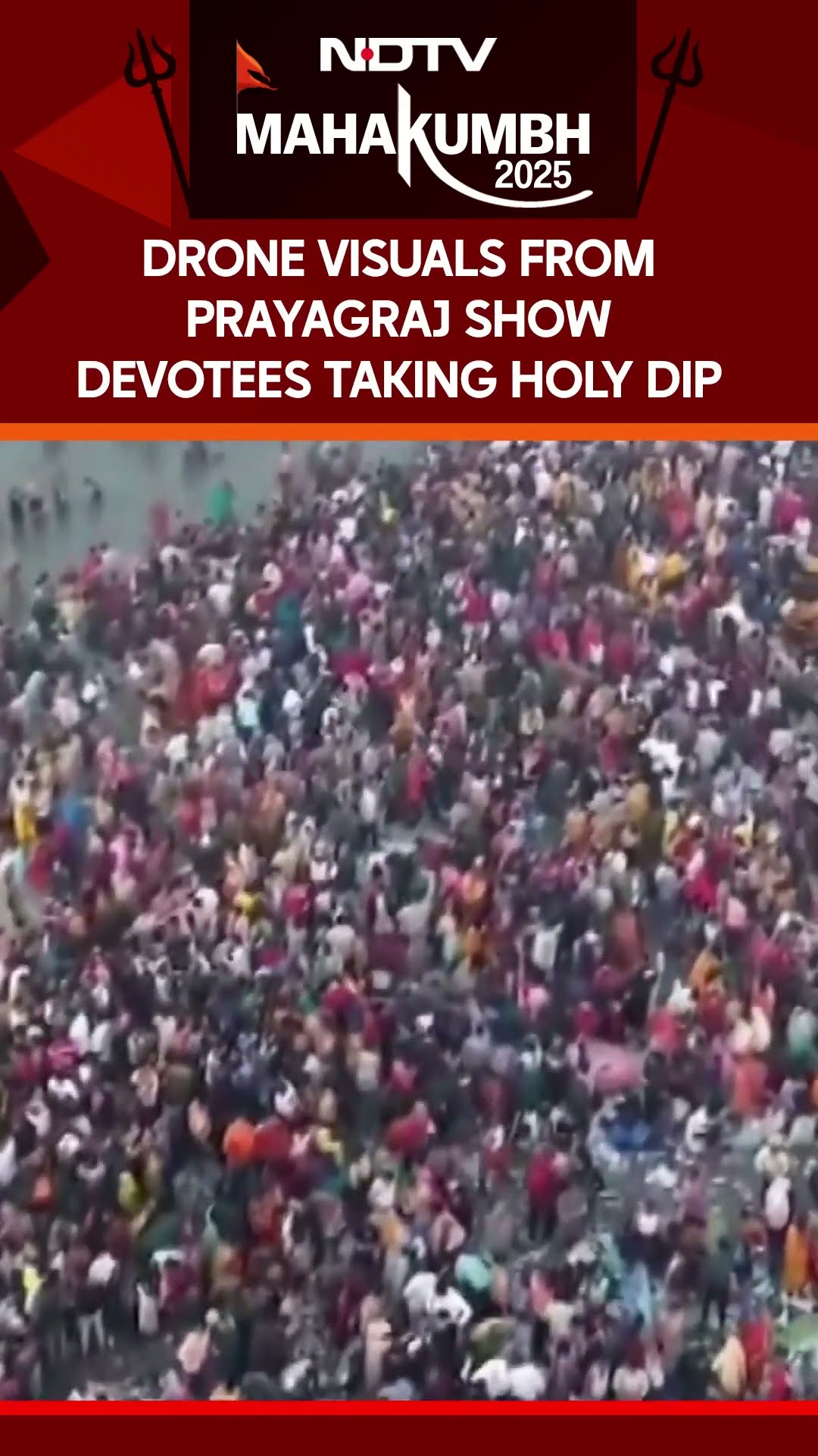 Drone Visuals From Prayagraj Show Sea Of Devotees Taking Holy Dip During Maha Kumbh