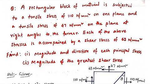 Problem 2 ( case 4 ) on Principal Stresses and Strains, Mechanics of Solids ( Strength of Materials)