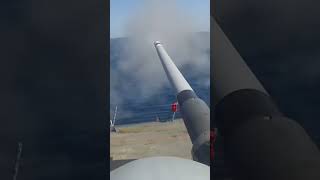 USS Milius (DDG 69) Fires Mark 45 Gun