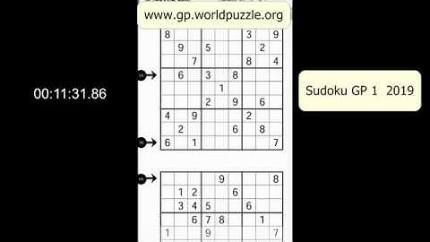 World Sudoku GP Competitive Sudoku Solving  | Sudoku Gp 2019: round1 my solve