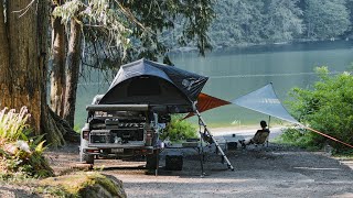 Ep. 11: Lakeside Camping with Jeep Gladiator [ASMR, Relaxing, Tarp Setup]