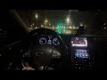 Infiniti Q50 Night Drive In Snow/Rain POV