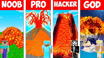 Minecraft - NOOB vs PRO vs HACKER vs GOD : EPIC VOLCANO APOCALYPSE in Minecraft - Animation