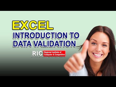 INTRO DATA VALIDATION IN MS EXCEL - RIC TECHNOLOGY BHUBANESWAR  IN (ODIA)
