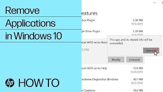 Remove Applications in Windows 10 | HP Computers | HP Support