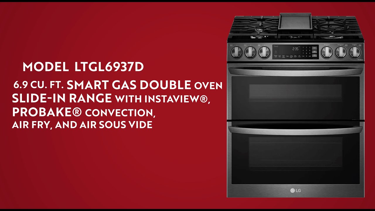 LG 30 in. 6.3 cu. ft. Smart Air Fry Convection Oven Slide-In Gas Range with  5 Sealed Burners & Griddle - Black with Stainless Steel