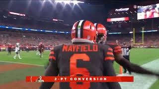 Baker Mayfield Catches 2 Point Conversion to tie Game vs. Jets (TNF 9/20/18)