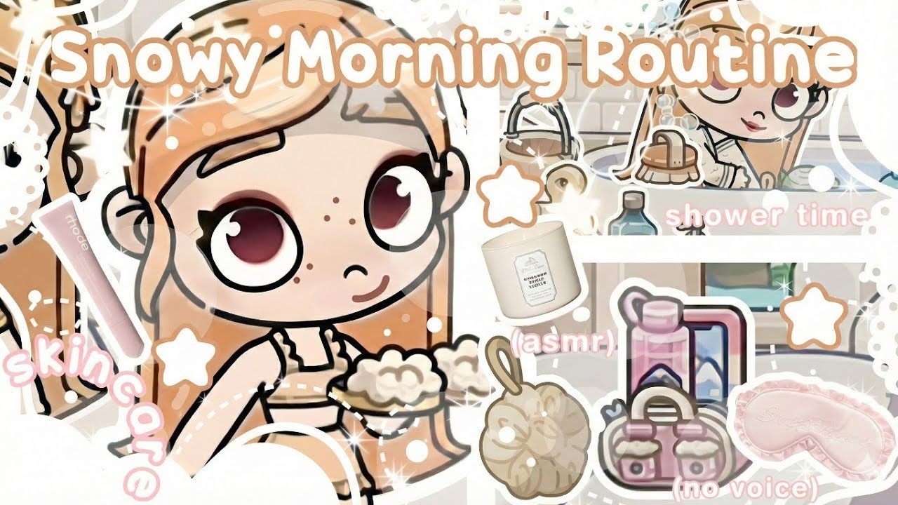 ⋆. ੭୧ ☁️🧺 aesthetic snowy morning routine ֪  (asmr + no voice) ♡ ◌Ⳋ𝅄 avatar world 
