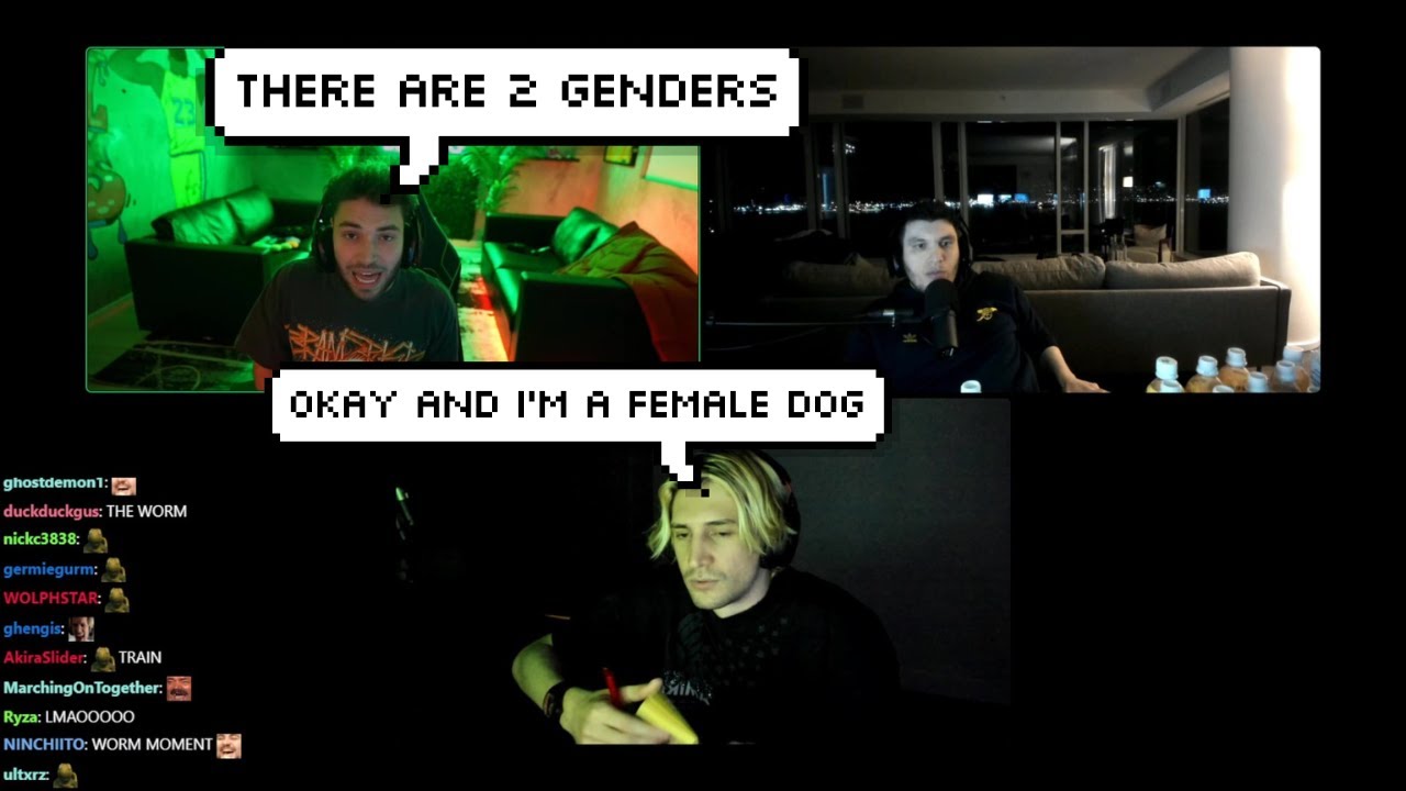 xQc & Adin Gets into an Argument about being "2 Genders"