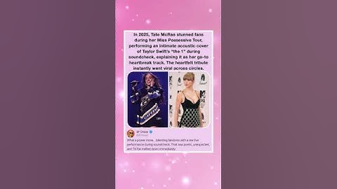 Thumbnail of In 2025, Tate McRae stunned fans during her Miss Possessive Tour, performing an intimate acoustic