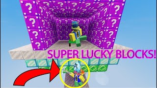 SUPER LUCKY BLOCK Battles Bedwars *OVERPOWERED*  - Roblox