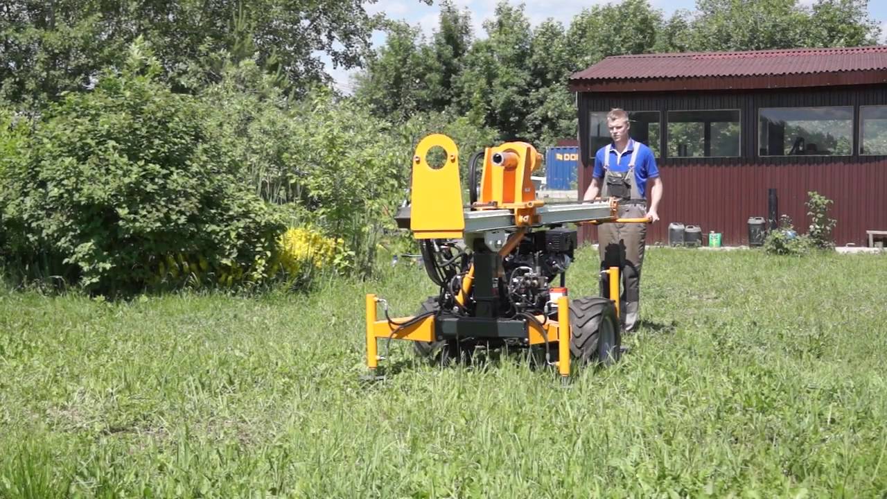 Установка для завинчивания свай МГБ-50М-01ВС Фирмы Горизонталь - YouTube