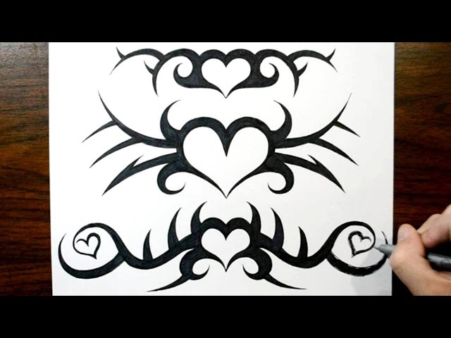 Tribal Hearts Tattoo Design HighRes Vector Graphic  Getty Images