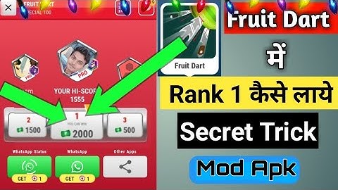 Mpl Fruit Dart Game Hack Trick | Mpl Fruit dart game unlimited score trick | Mpl Fruit dart Game