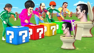 Squid Game vs Scary Teacher 3D Egg and Skibidi Toilet 5 Times Challenge Miss T vs 5 Neighbor Win