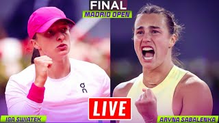 Swiatek vs Sabalenka Live Streaming | Madrid Open |  Aryna Sabalenka vs Iga Swiatek Live