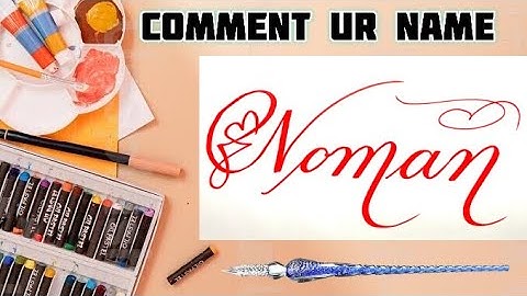 Noman Name Signature Calligraphy Status | How to Draw, Cursive Calligraphy with Cut Marker
