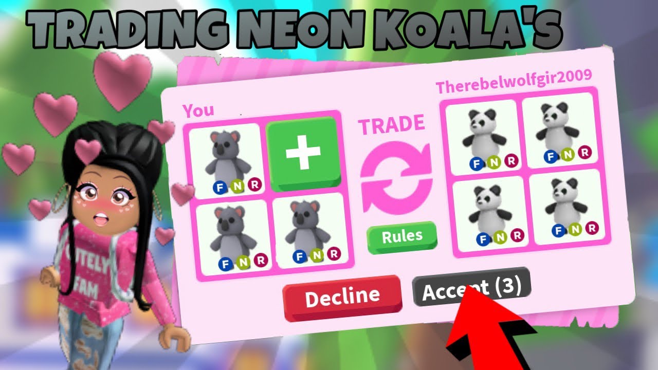 What People Trade For Neon Koala S In Adopt Me Roblox Youtube - team koala galaxy inverted roblox