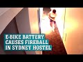 E-bike battery causes fireball in Sydney hostel