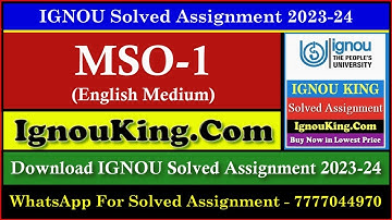 MSO 1 (English Medium) IGNOU Solved Assignment 2023-24 (Exam Session : June 2024, Dec 2024)
